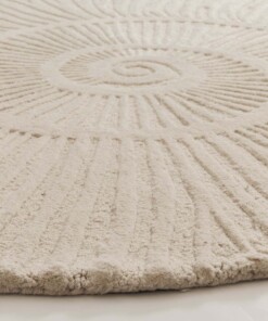 Organisch design vloerkleed  - Balans Shell ivoor - close up, thumbnail