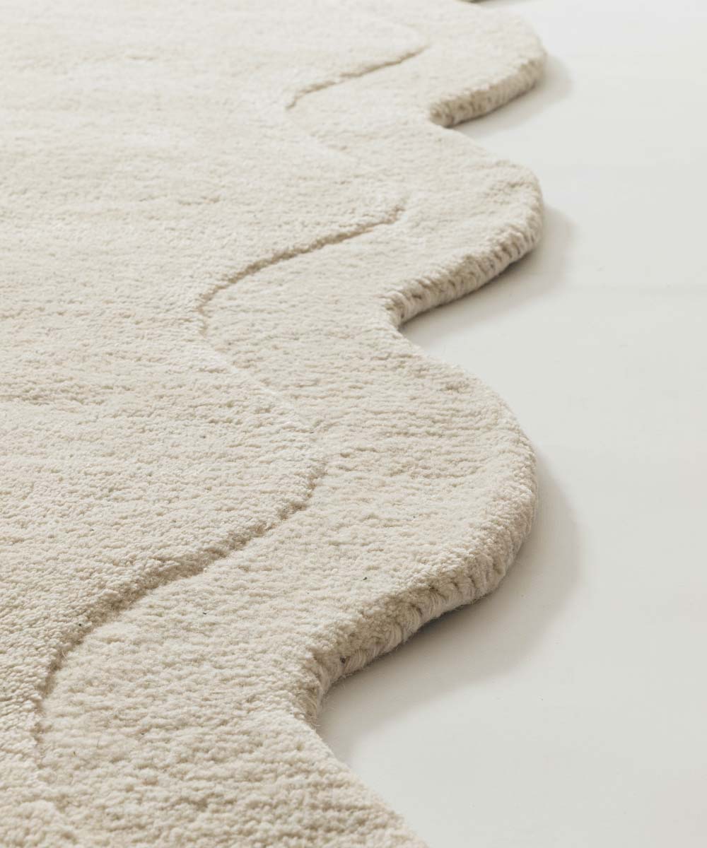 Organisch design vloerkleed - Balans Swirl ivoor - close up Organisch design vloerkleed - Balans Swirl ivoor - close up