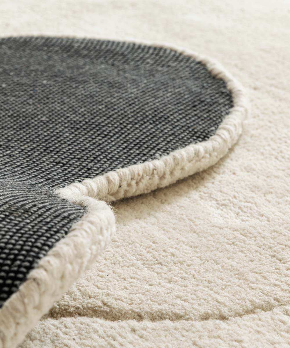 Organisch design vloerkleed - Balans Swirl ivoor - close up Organisch design vloerkleed - Balans Swirl ivoor - close up