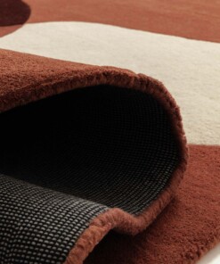 Organisch wollen vloerkleed - Dune terracotta - close up, thumbnail