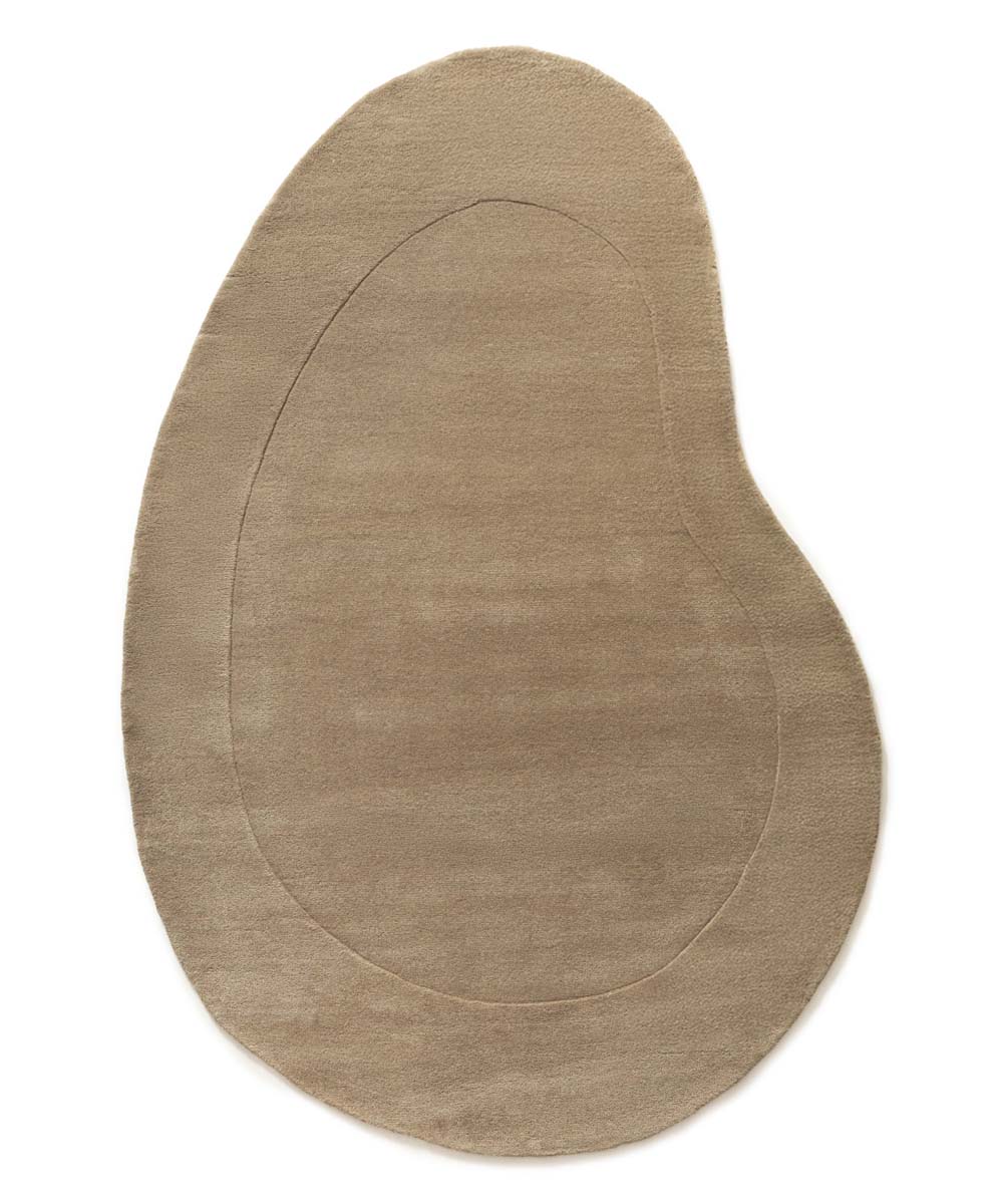 Organisch wollen vloerkleed - Flyt Pebble beige - overzicht Organisch wollen vloerkleed - Flyt Pebble beige - overzicht