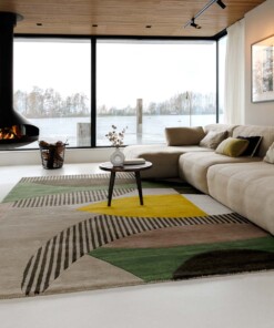 Retro vloerkleed - Skulptur Eye groen - sfeer