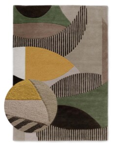 Retro vloerkleed - Skulptur Eye groen - overzicht