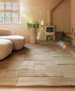 Retro vloerkleed - Summit Check beige - sfeer