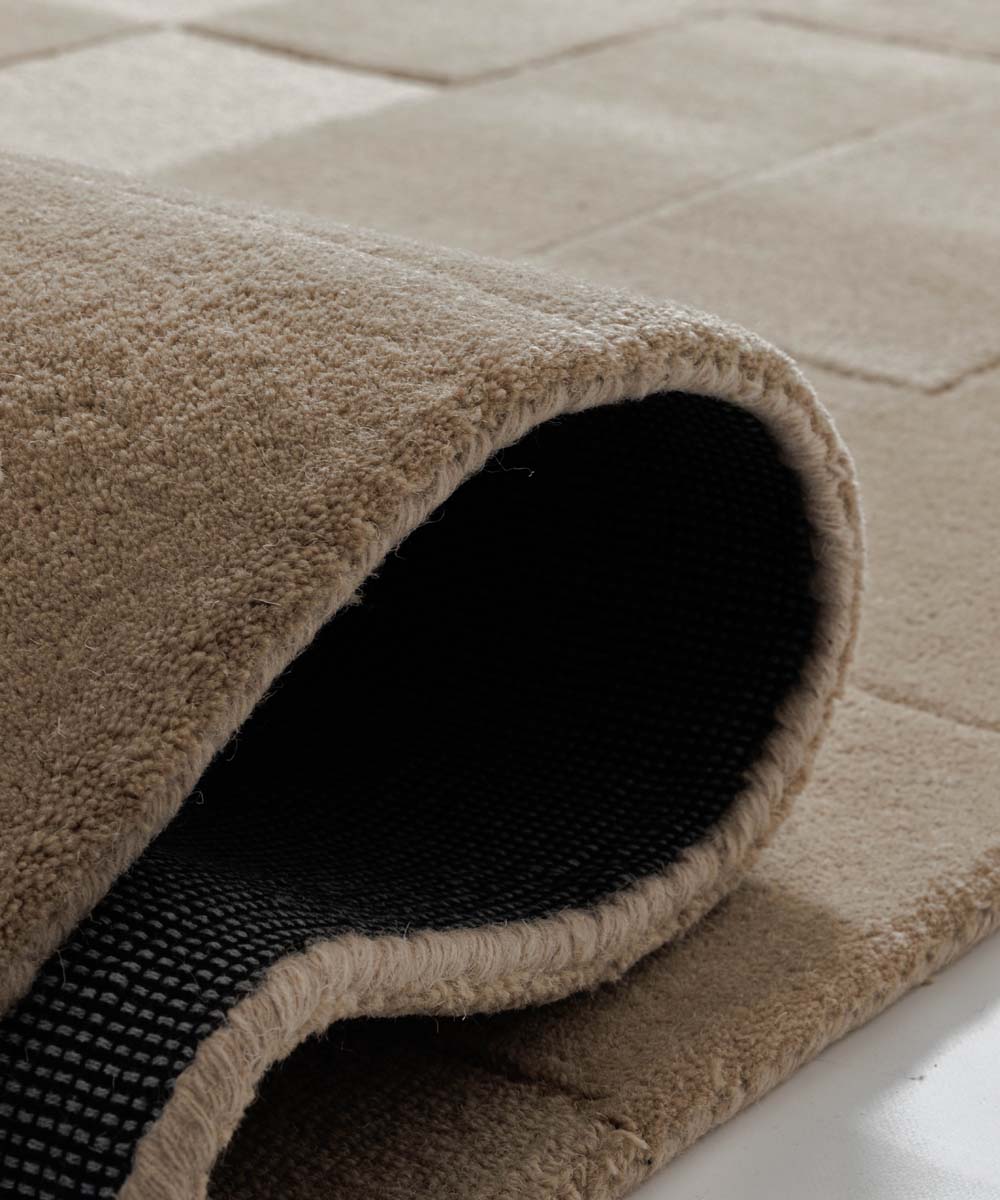 Retro vloerkleed - Summit Check beige - close up Retro vloerkleed - Summit Check beige - close up