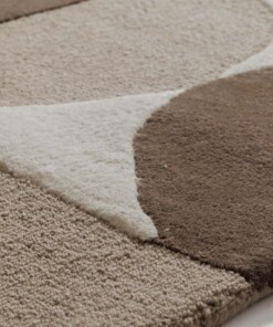 Retro vloerkleed - Summit Circles beige - close up