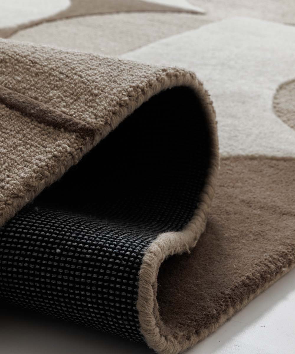 Retro vloerkleed - Summit Circles beige - close up Retro vloerkleed - Summit Circles beige - close up