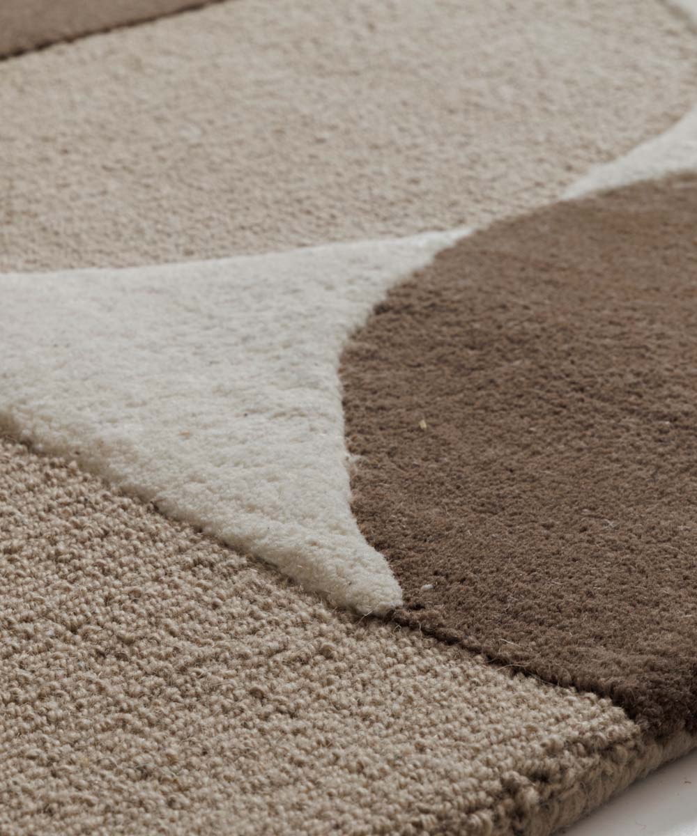 Retro vloerkleed - Summit Circles beige - close up Retro vloerkleed - Summit Circles beige - close up