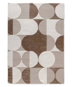 Retro vloerkleed - Summit Circles beige - overzicht