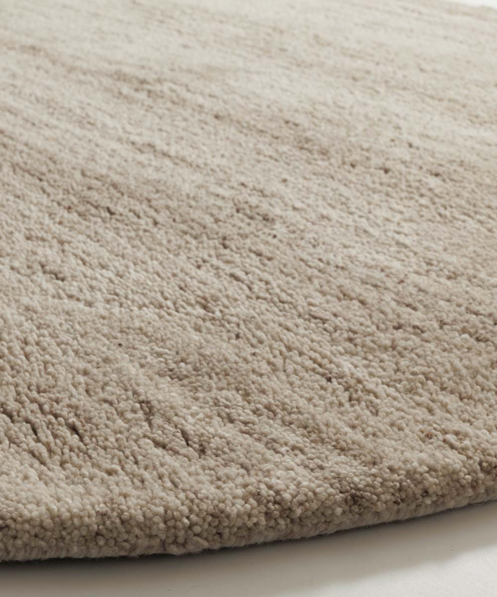 Rond berber vloerkleed - Nomad beige - close up Rond berber vloerkleed - Nomad beige - close up