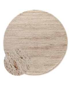 Rond berber vloerkleed - Nomad beige - overzicht