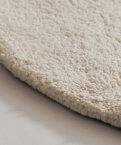 Rond berber vloerkleed Nomad ivoor - close up, thumbnail