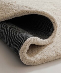 Rond berber vloerkleed Nomad ivoor - close up, thumbnail