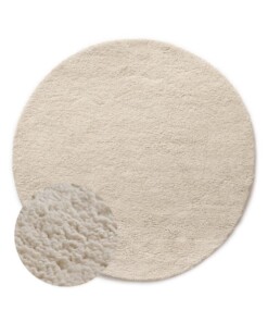 Rond berber vloerkleed Nomad ivoor - overzicht