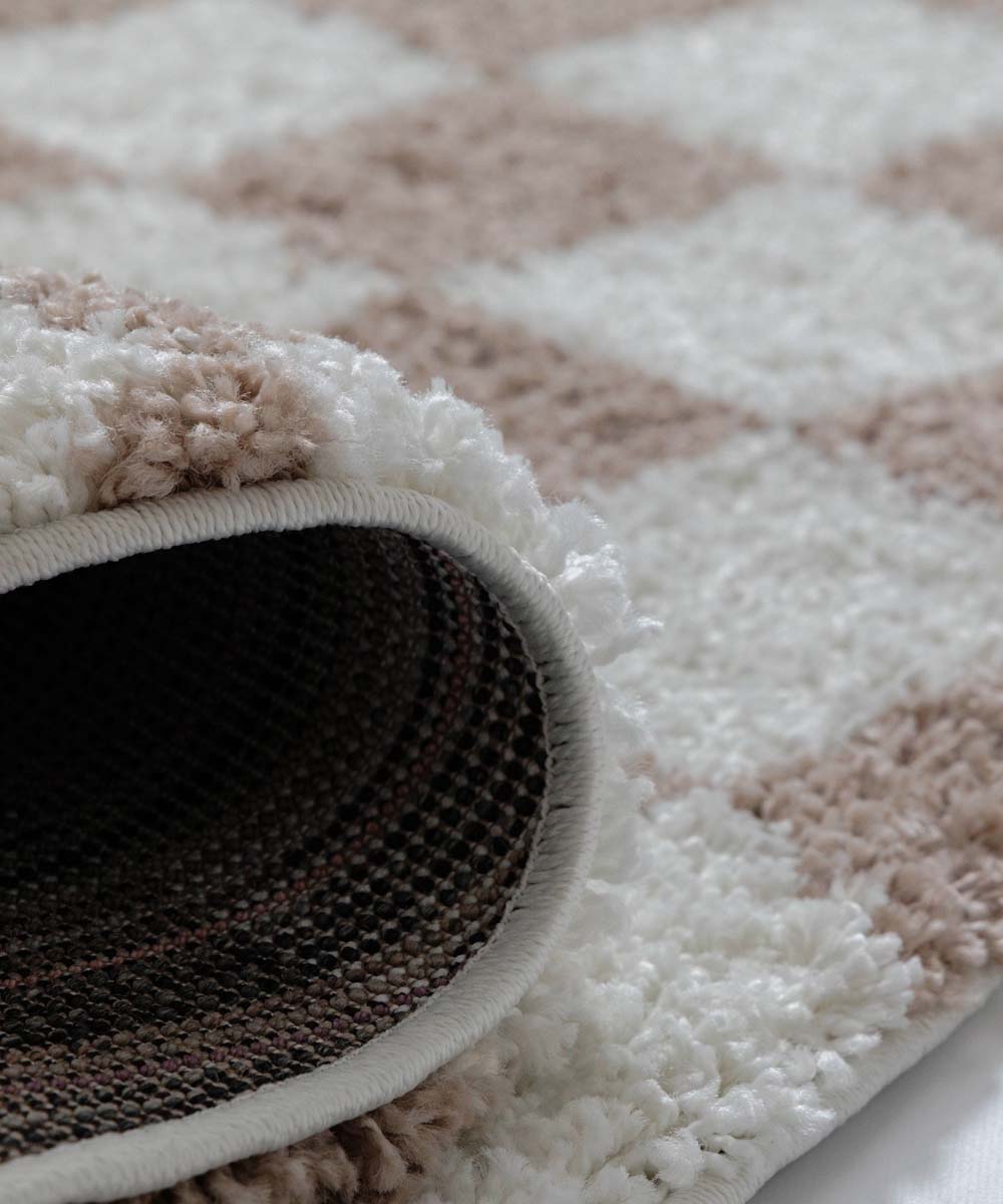 Checkerboard vloerkleed - Check ivoor/beige - close up Checkerboard vloerkleed - Check ivoor/beige - close up