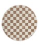 Rond checkerboard vloerkleed - Check ivoor/beige - overzicht, thumbnail