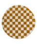 Rond checkerboard vloerkleed - Check ivoor/goud - overzicht, thumbnail