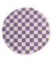 Rond checkerboard vloerkleed - Check ivoor/lila - overzicht, thumbnail
