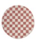 Rond checkerboard vloerkleed - Check ivoor/roze - overzicht, thumbnail