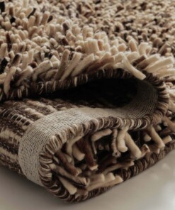 Rond wollen vloerkleed - Aurelia crème/bruin - close up, thumbnail Rond wollen vloerkleed - Aurelia crème/bruin - close up, thumbnail