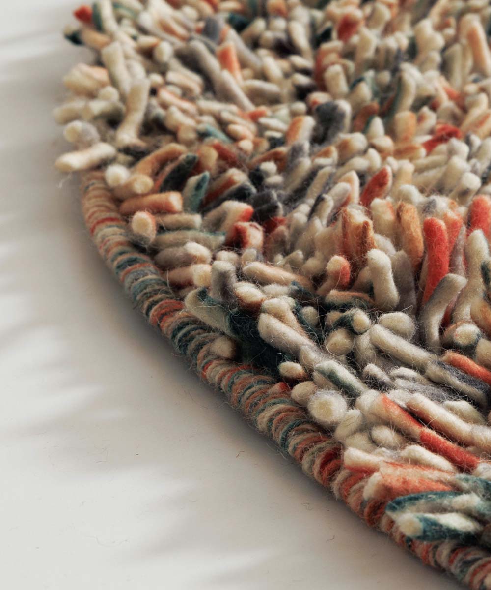 Rond wollen vloerkleed - Aurelia multi - close up Rond wollen vloerkleed - Aurelia multi - close up