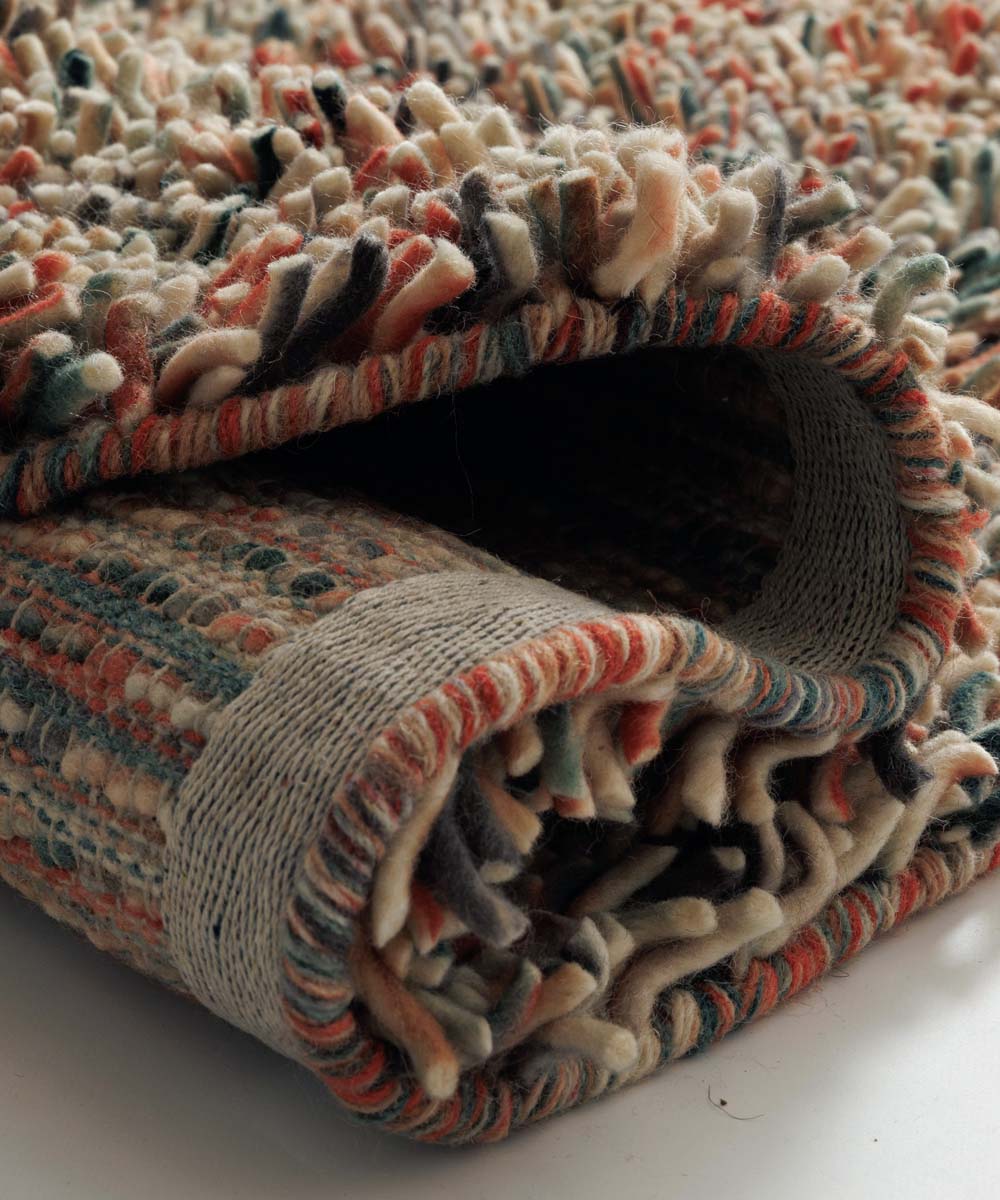 Rond wollen vloerkleed - Aurelia multi - close up Rond wollen vloerkleed - Aurelia multi - close up