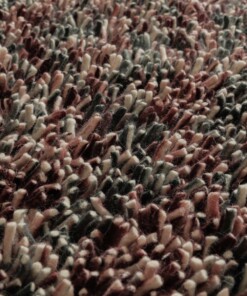 Rond wollen vloerkleed - Aurelia paars - close up