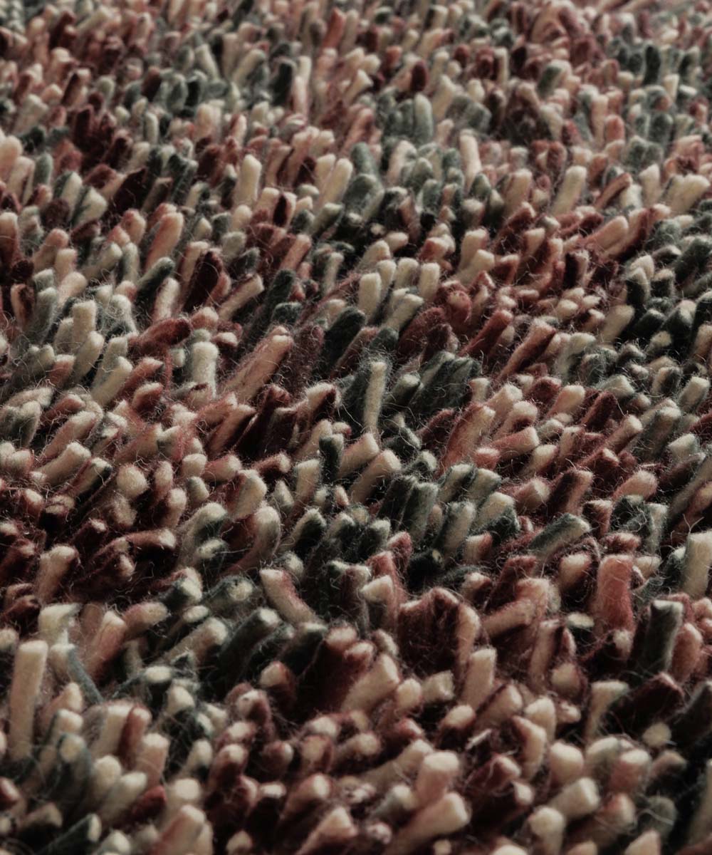 Rond wollen vloerkleed - Aurelia paars - close up Rond wollen vloerkleed - Aurelia paars - close up