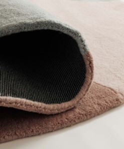 Rond wollen vloerkleed - Dune abrikoos - close up, thumbnail