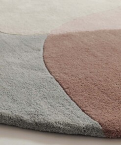 Rond wollen vloerkleed - Dune abrikoos - close up