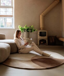 Rond wollen vloerkleed - Dune beige - sfeer