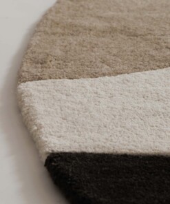 Rond wollen vloerkleed - Dune beige - close up, thumbnail