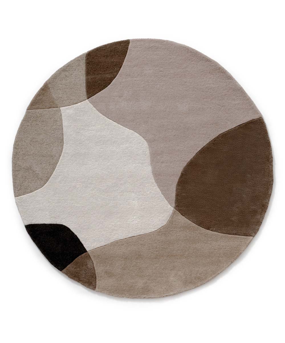 Rond wollen vloerkleed - Dune beige - overzicht Rond wollen vloerkleed - Dune beige - overzicht