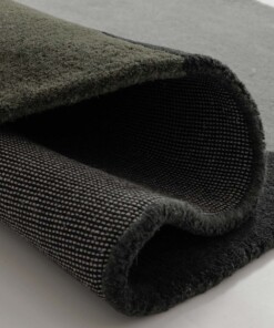 Rond wollen vloerkleed - Dune groen - close up