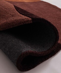 Rond wollen vloerkleed - Dune terracotta - close up, thumbnail