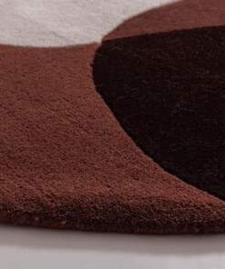 Rond wollen vloerkleed - Dune terracotta - close up