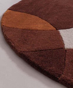 Rond wollen vloerkleed - Dune terracotta - close up, thumbnail Rond wollen vloerkleed - Dune terracotta - close up, thumbnail
