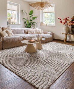 Scandinavisch vloerkleed - Arc Curve beige - sfeer