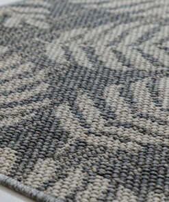 Vierkant buitenkleed palmbladeren Sunny - donkergrijs - close up, thumbnail