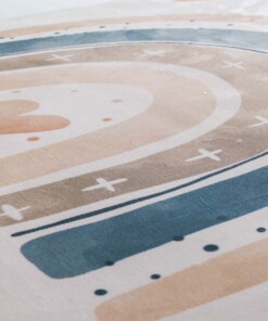 Wasbaar kindervloerkleed - Fluffito Hartjes multi - close up, thumbnail Wasbaar kindervloerkleed - Fluffito Hartjes multi - close up, thumbnail