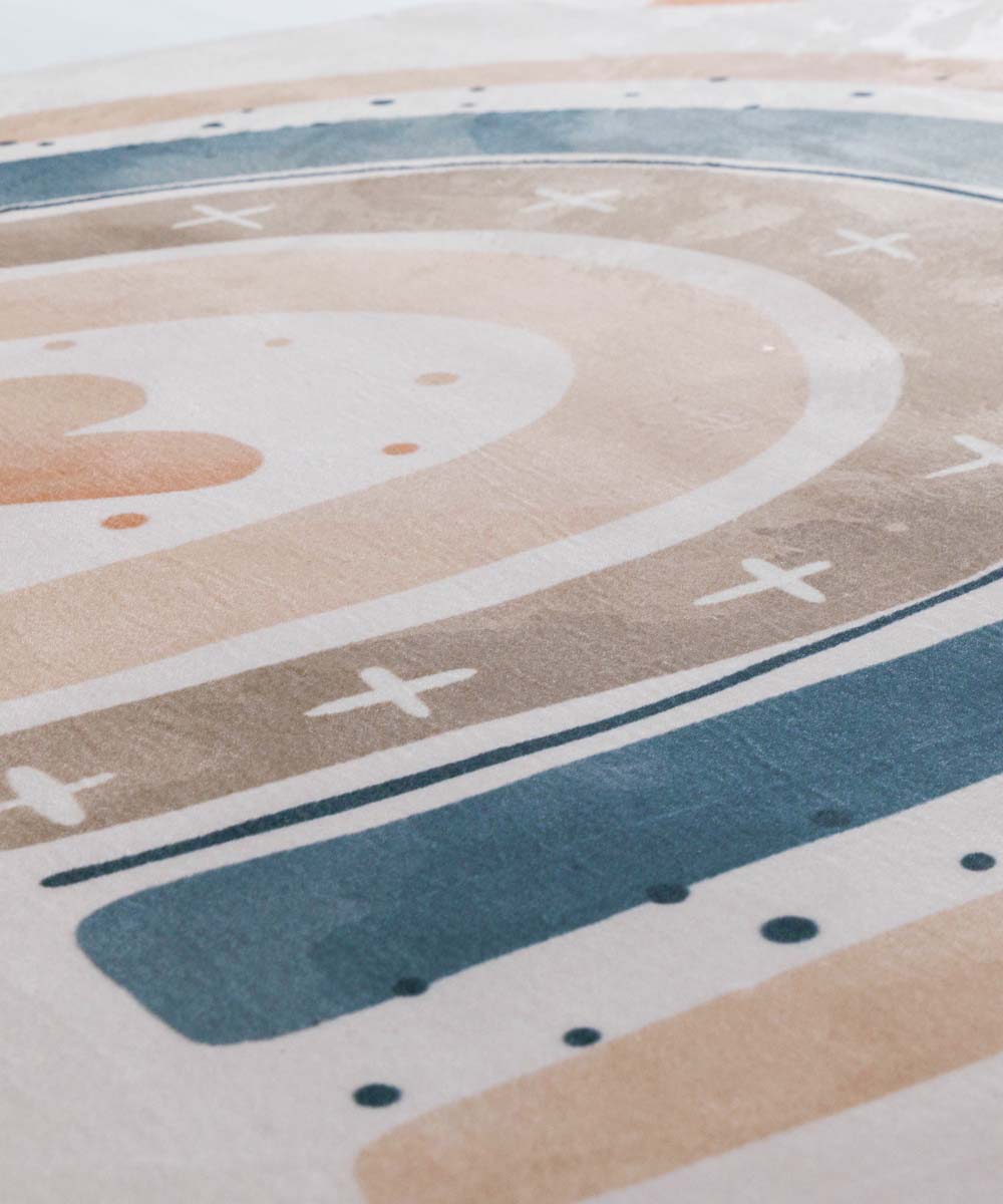 Wasbaar kindervloerkleed - Fluffito Hartjes multi - close up Wasbaar kindervloerkleed - Fluffito Hartjes multi - close up