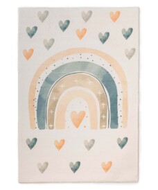 Wasbaar kindervloerkleed - Fluffito Hartjes multi - overzicht, thumbnail