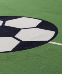 Wasbaar kindervloerkleed - Fluffito Strike groen - close up, thumbnail