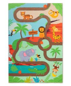 Wasbaar kindervloerkleed - Snugway Jungle groen - overzicht, thumbnail