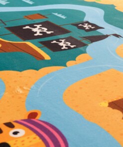 Wasbaar kindervloerkleed - Snugway Piraten multi - close up, thumbnail