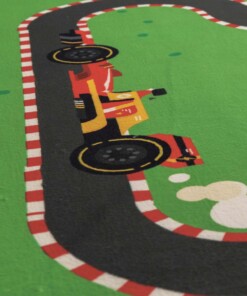 Wasbaar kindervloerkleed - Snugway Racing multi - close up, thumbnail