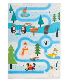 Wasbaar kindervloerkleed - Snugway Winter wit/blauw - overzicht, thumbnail