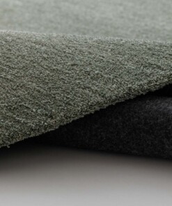 Wasbaar vloerkleed rond - Softwash saliegroen - close up