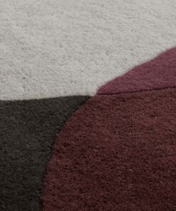 Rond wollen vloerkleed - Dune paars - close up, thumbnail