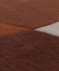 Wollen vloerkleed - Dune terracotta - close up, thumbnail